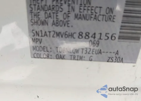 2017 Nissan Rogue Sv from USA, damaged, VIN 5N1AT2MV6HC884156